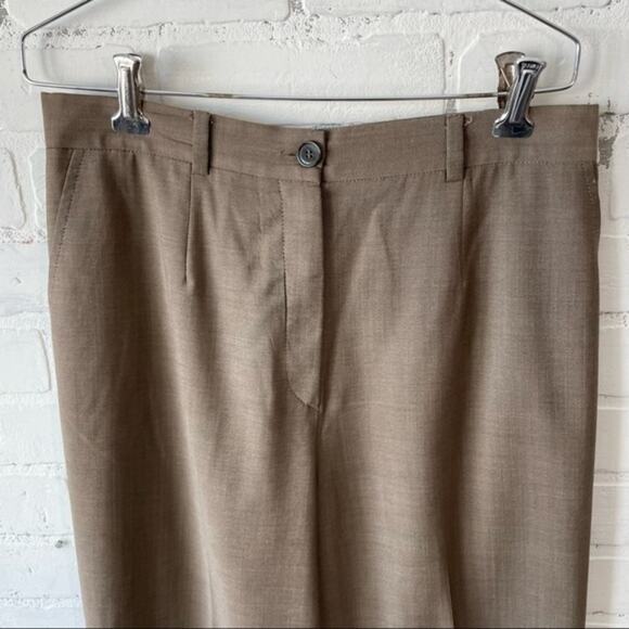 Zanella Vintage Trousers Size 8 Made Italy Olive Brown Classic High Waist Slacks - Picture 10 of 10